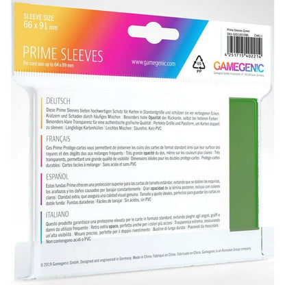 UNIT Gamegenic Prime Sleeves Green 100 ct Gaming Accessory 2