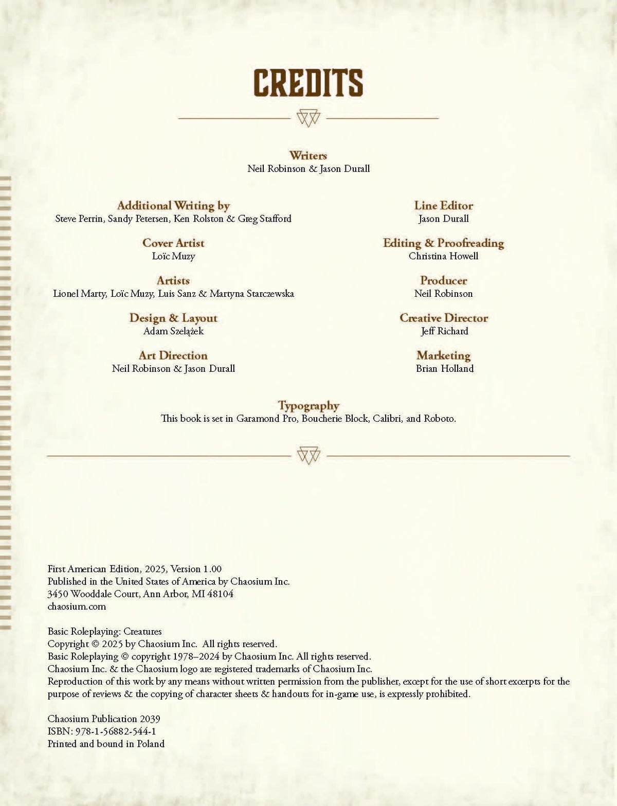 Basic Roleplaying Creatures Roleplaying Game by Chaosium 5