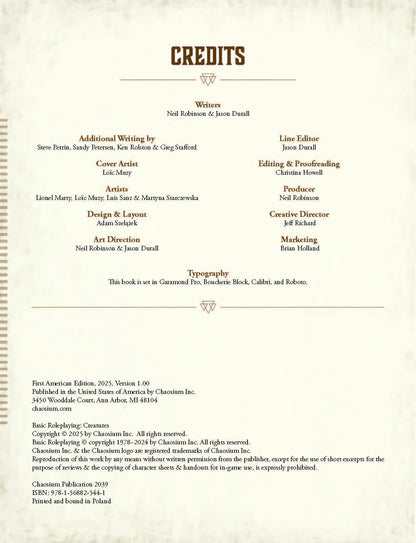 Basic Roleplaying Creatures Roleplaying Game by Chaosium 5