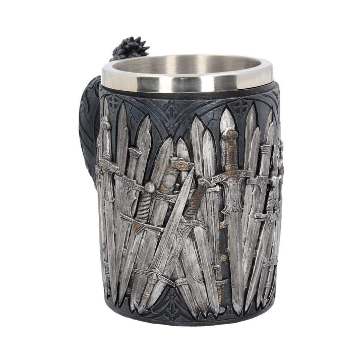 Medieval Sword Dragon Tankard Gothic Fantasy Mug 14cm
