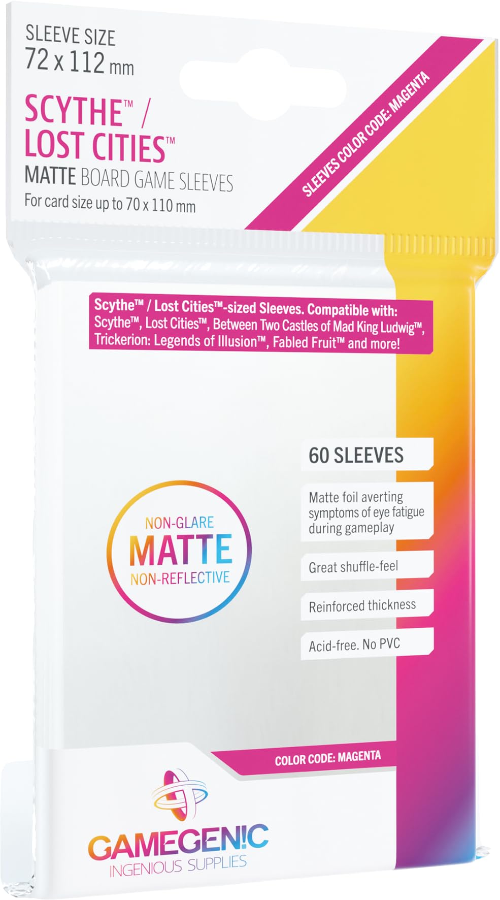 Matte Scythe and or Lost Cities Sleeves 72 X 112 Mm 60 Card Sleeve 1