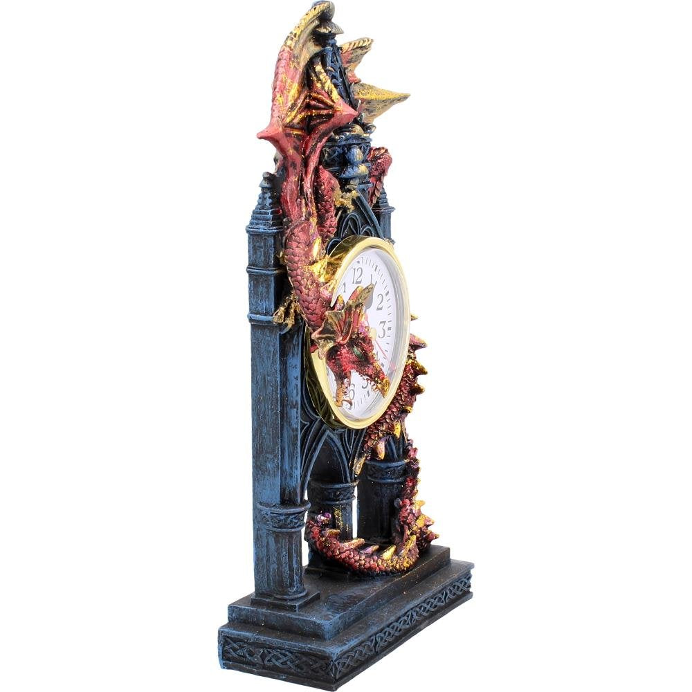 Red Dragon Gothic Fantasy Time Guardian Clock 27.5cm