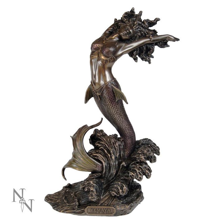 Yemaya Goddess of Water Figurine Bronze Mermaid Ocean Ornament 27cm