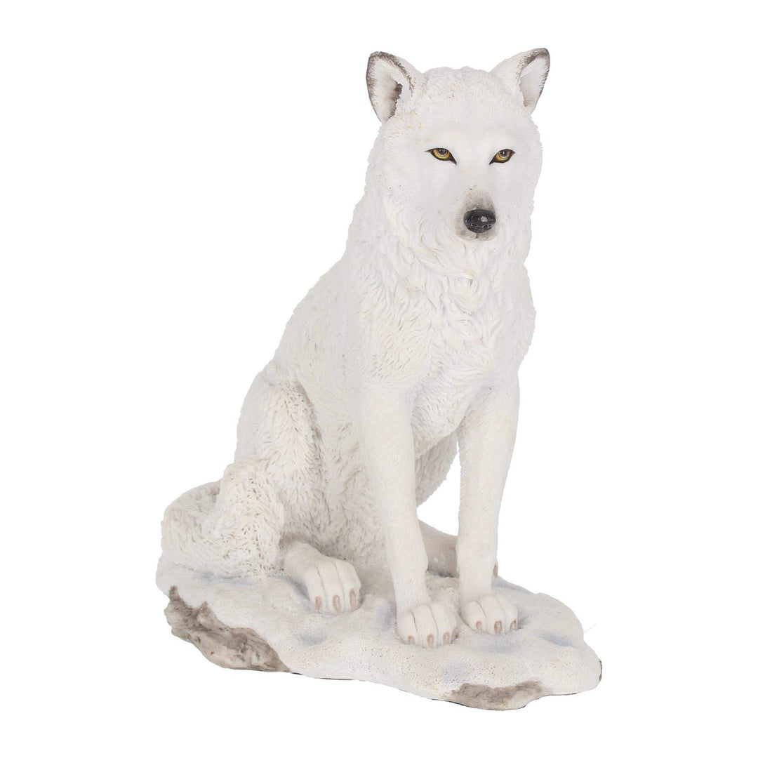 White Ghost Wolf Figurine Ornament 19.5cm