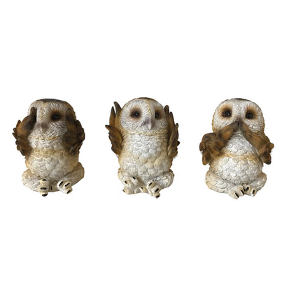 Three Wise Brown Owls 7.5cm 1