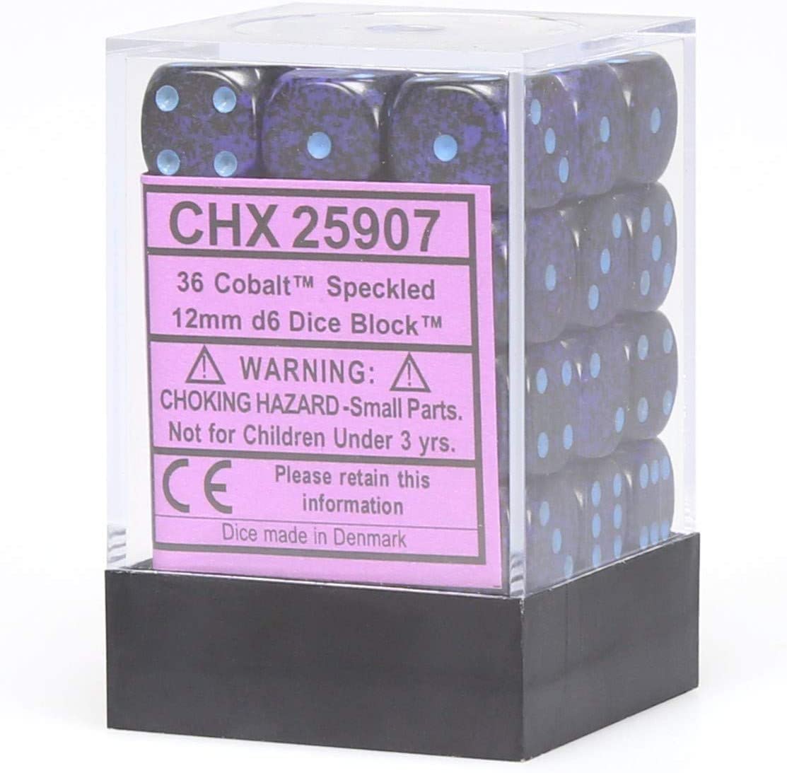 DND Dice Set - Chessex D&D Dice - 12mm Speckled Cobalt Plastic Polyhedral Dice Set-Dungeons and Dragons Dice Includes 36 Dice – D6 1