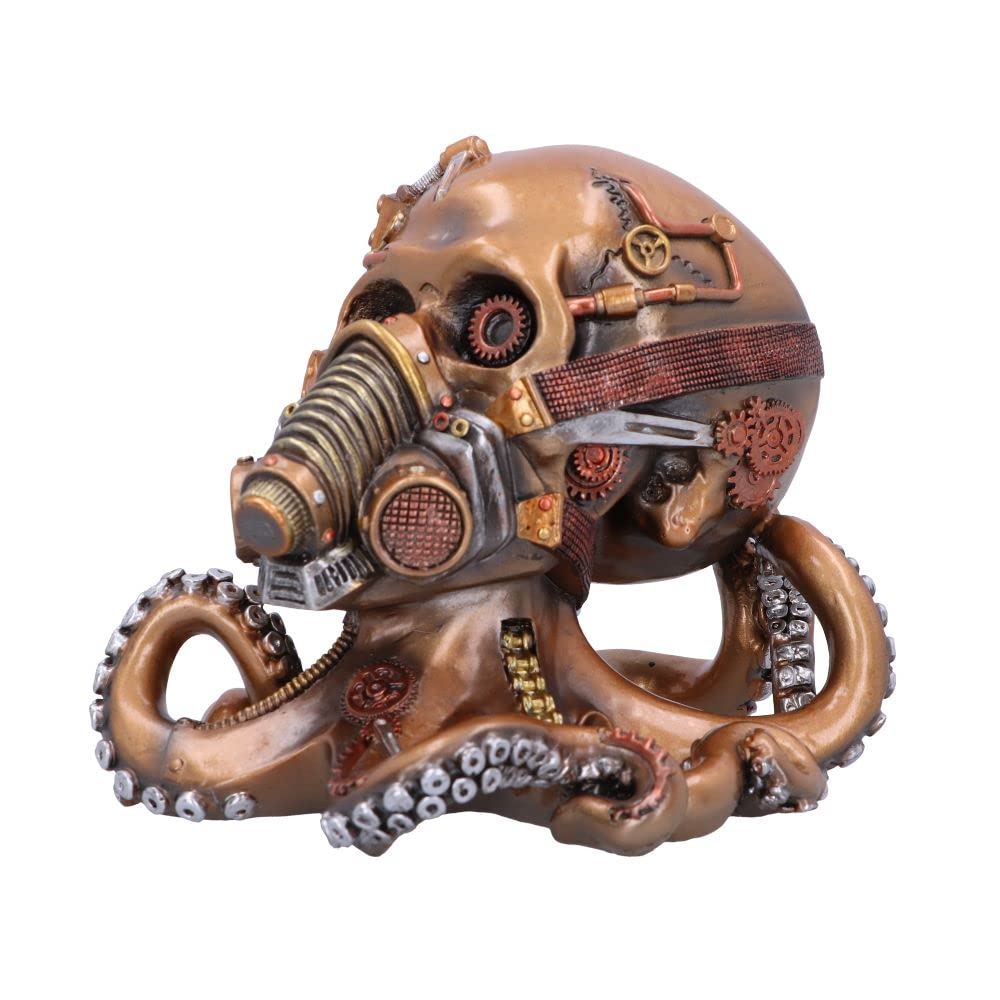 Octo Respiration Bronze Steampunk Skull 18cm