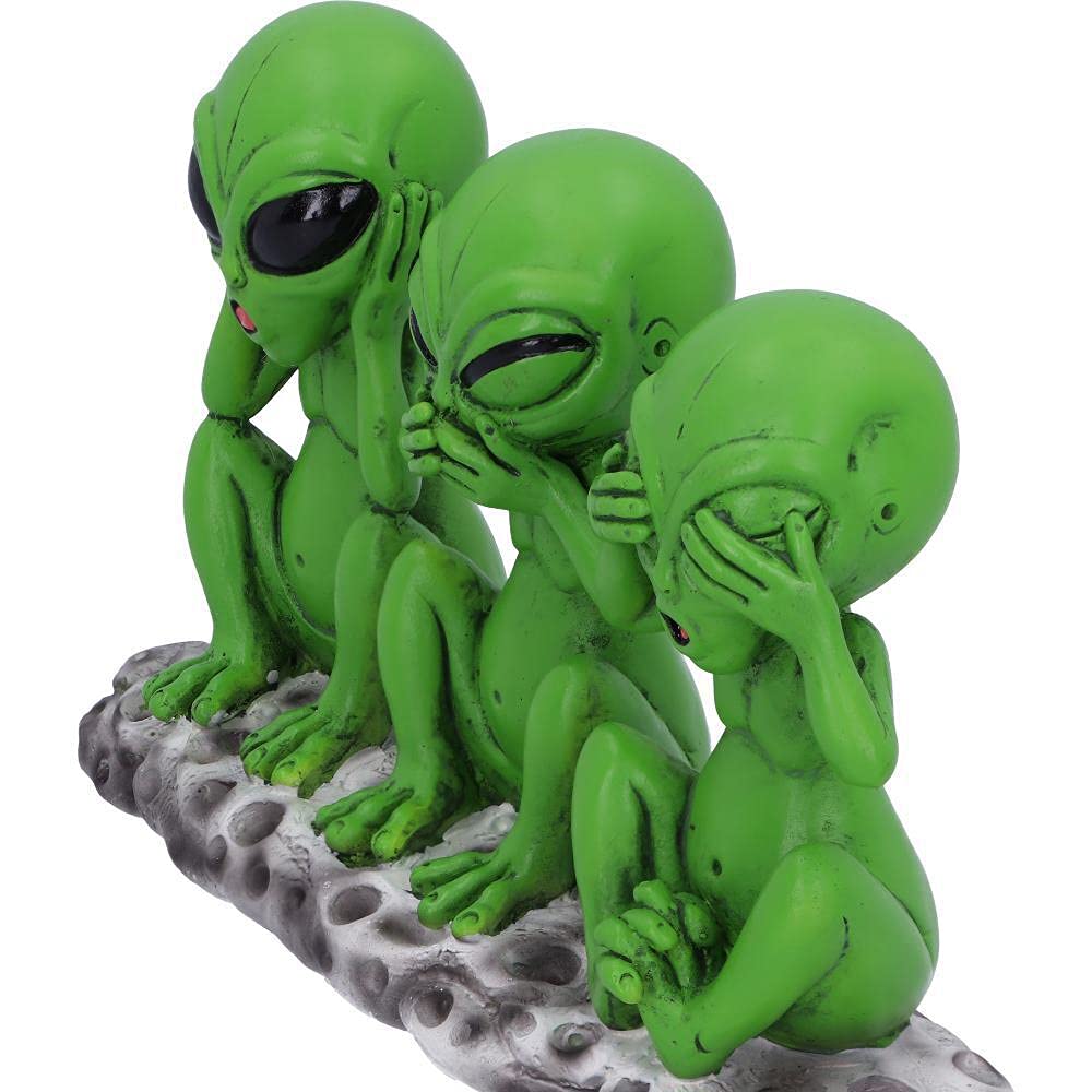 Three Wise Martians 16cm See No Hear Speak Evil Alien Figurines