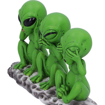 Three Wise Martians 16cm See No Hear Speak Evil Alien Figurines 7