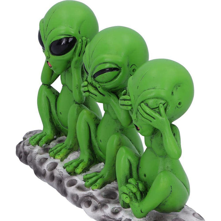 Three Wise Martians 16cm See No Hear Speak Evil Alien Figurines