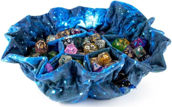 FanRoll by Metallic Dice Games Velvet Compartment Dice Bag with Pockets, Role Playing Game Dice Accessories for Dungeons and Dragons