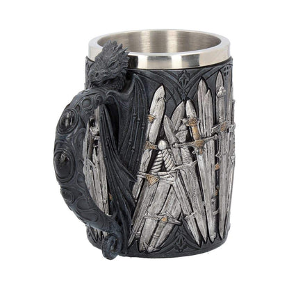 Medieval Sword Dragon Tankard Gothic Fantasy Mug 14cm 3