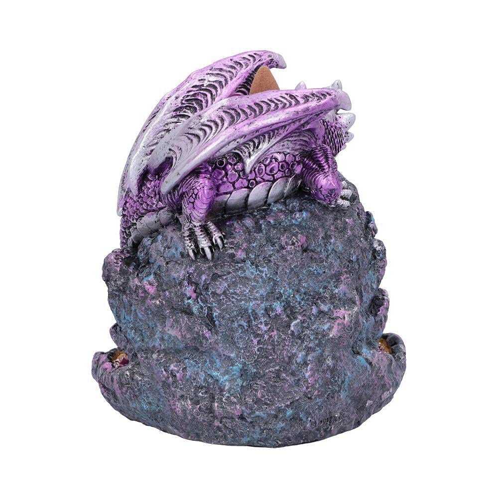 Crystalline Protector Purple Dragon Geode Backflow Incense Burner 14.2cm