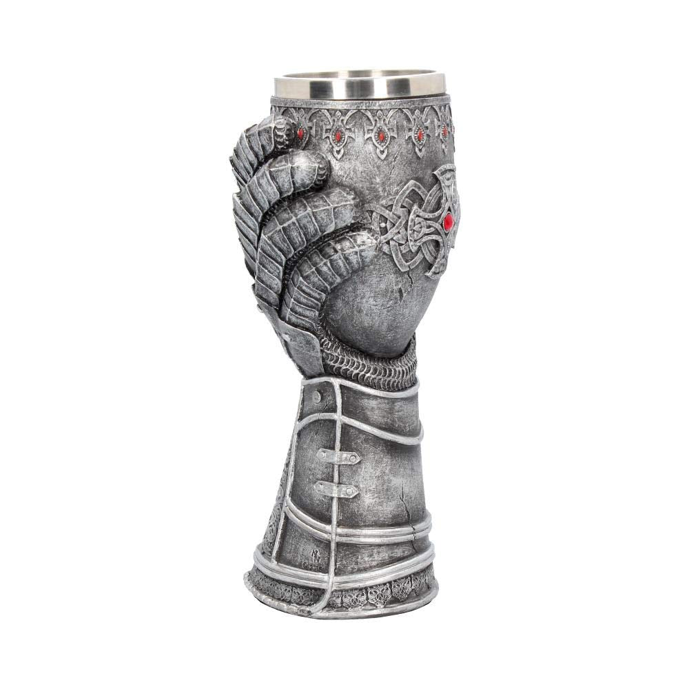 Medieval Knight Gauntlet Wine Goblet Hand Painted 23cm
