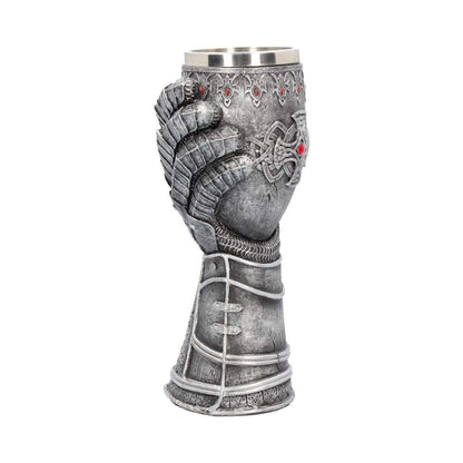 Medieval Knight Gauntlet Wine Goblet Hand Painted 23cm 6
