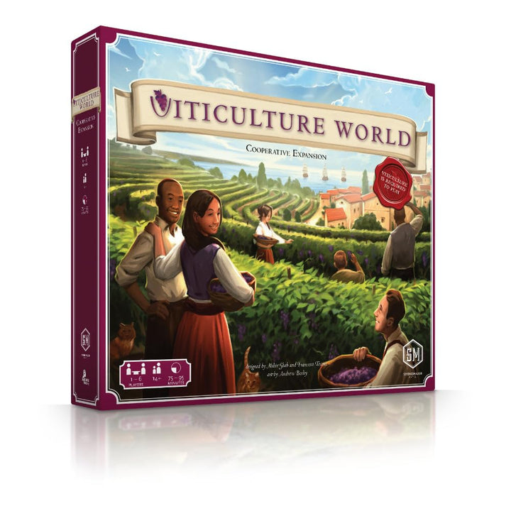 Stonemaier Games: Viticulture World: Cooperative Expansion | Add to Viticulture (Base Game) | New Board, New Tiles, New Events | 1-6 Players, 120 Mins, Ages 14+