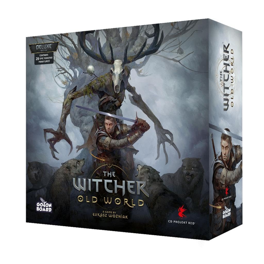 The Witcher Old World Deluxe Edition Board Game - Fantasy & Adventure Strategy Game for Adults, Ages 14+, 1-5 Players, 90-150 Min Playtime, Made by Go On Board