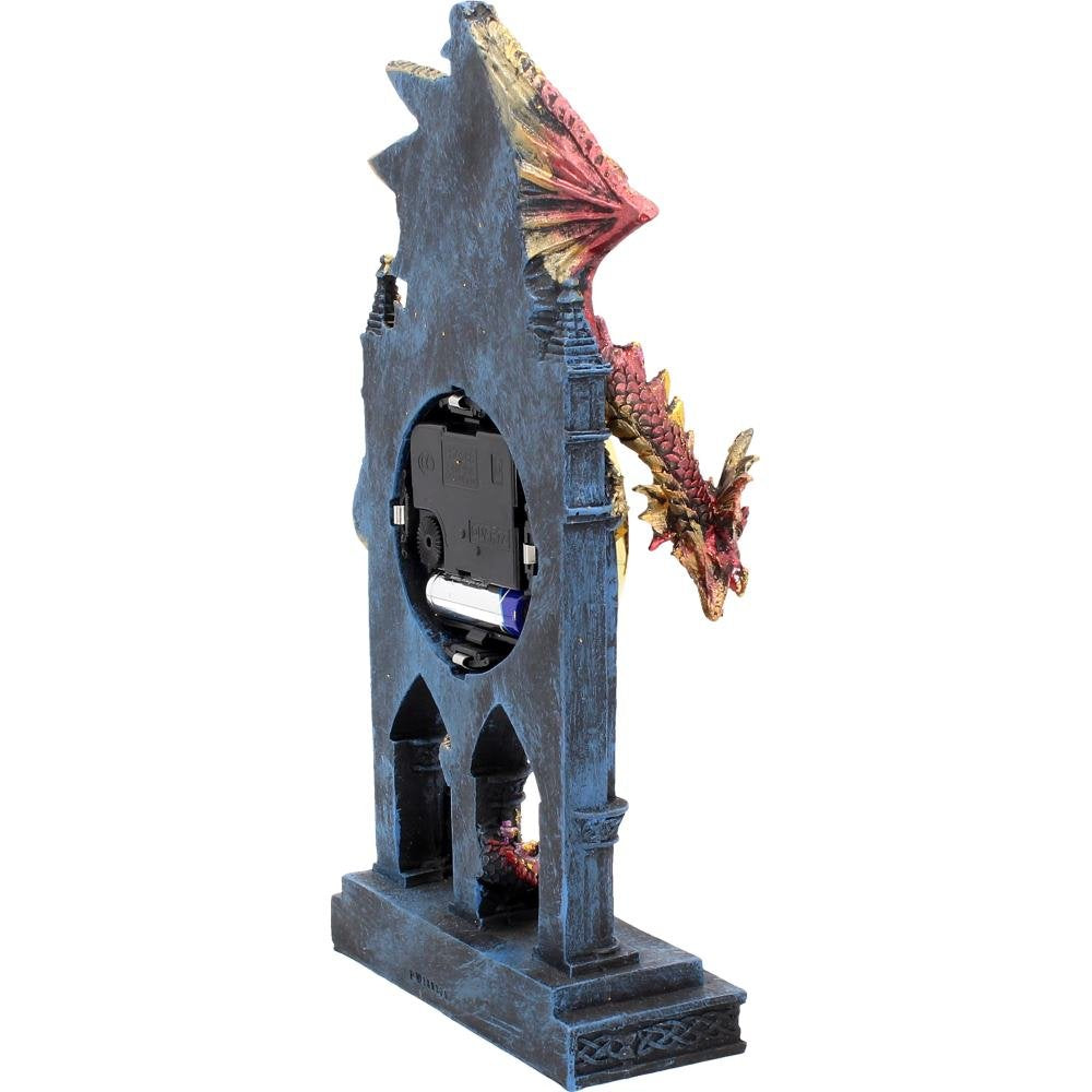 Red Dragon Gothic Fantasy Time Guardian Clock 27.5cm