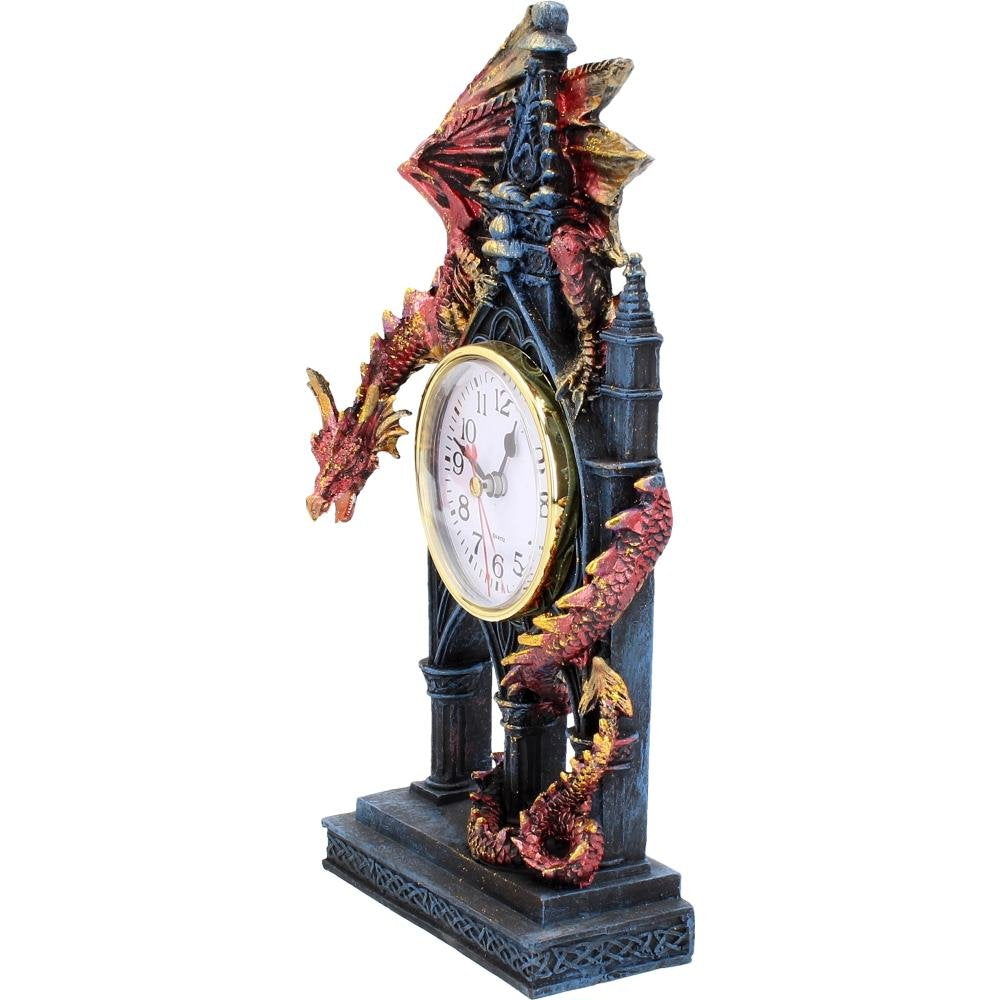 Red Dragon Gothic Fantasy Time Guardian Clock 27.5cm