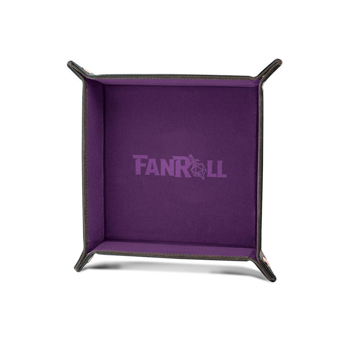 Metallic Dice Games FanRoll Fold Up Velvet Dice Tray with Leather Backing