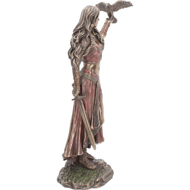 Morrigan and Crow Figurine Bronze Ornament 28cm