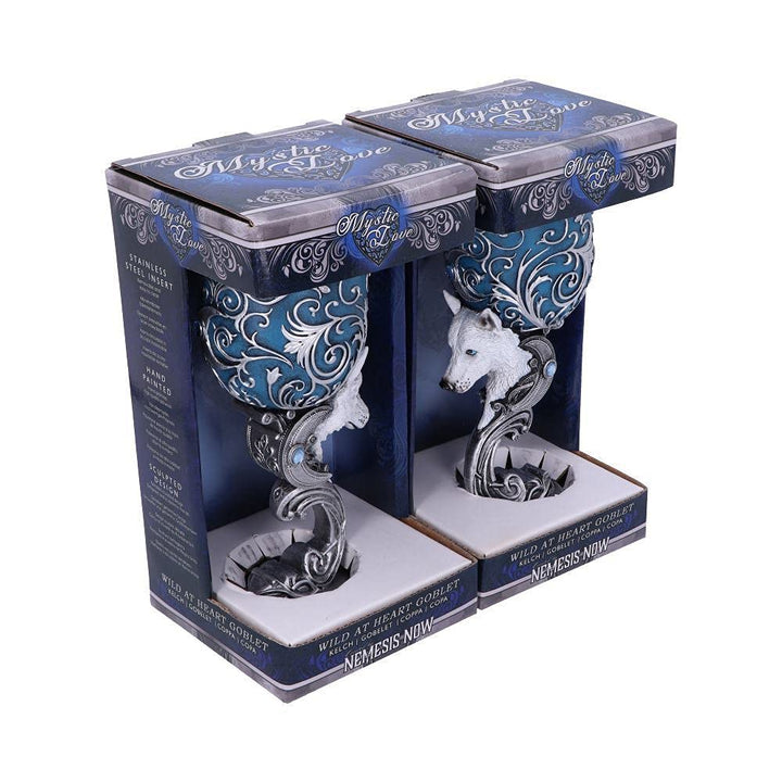 Wild at Heart Twin Wolf Set of Two Goblets 18.5cm