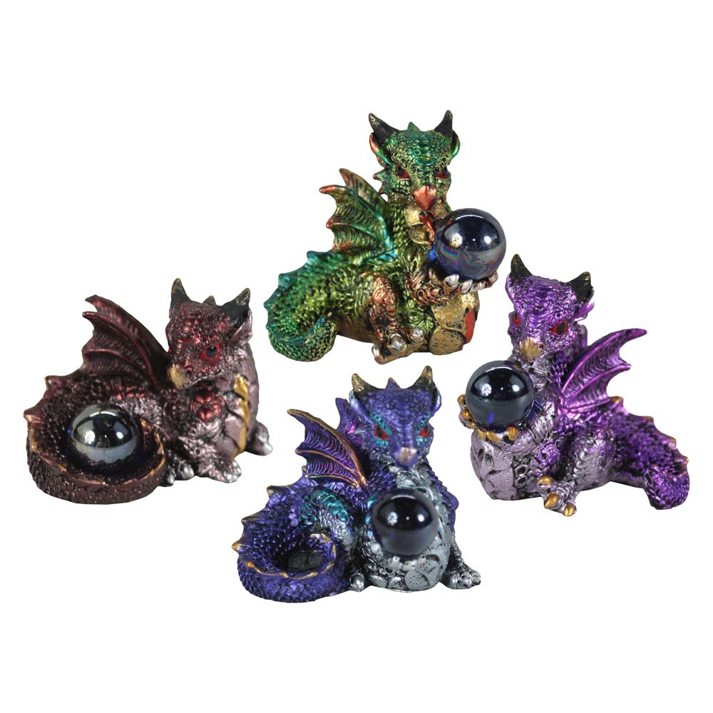 Hatchling Treasures Set of 4 Dragon Figurines 5.5cm