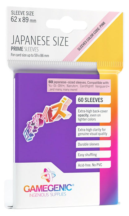 UNIT Gamegenic Prime Japanese Sized Sleeves Purple 60 ct Gaming Accessory 1