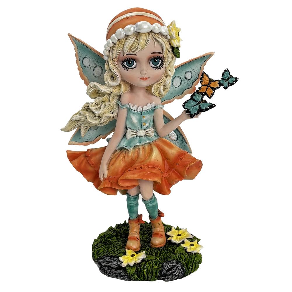 Summer Fae Fairy Figurine with Butterflies and Flowers 20cm 1