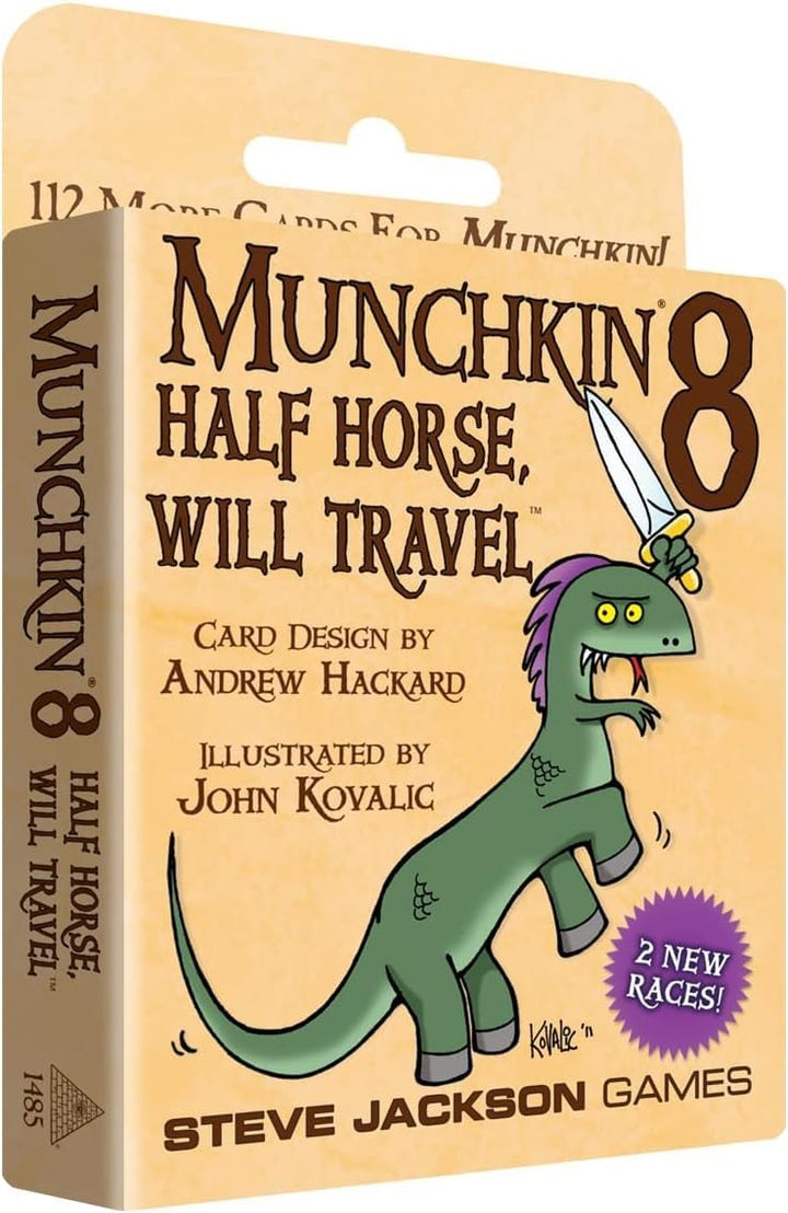 Munchkin 8 – Half Horse, Will Travel Card Game (Expansion), 112-Card Expansion, Adults, Kids, & Family, Fantasy Adventure RPG, Ages 10+, 3-6 Players, Avg Play Time 120 Min, Steve Jackson Games