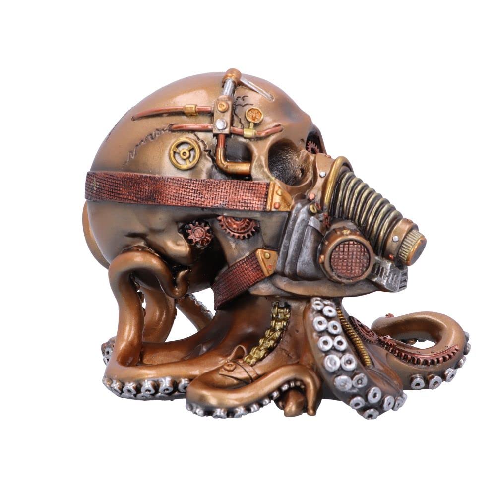 Octo Respiration Bronze Steampunk Skull 18cm