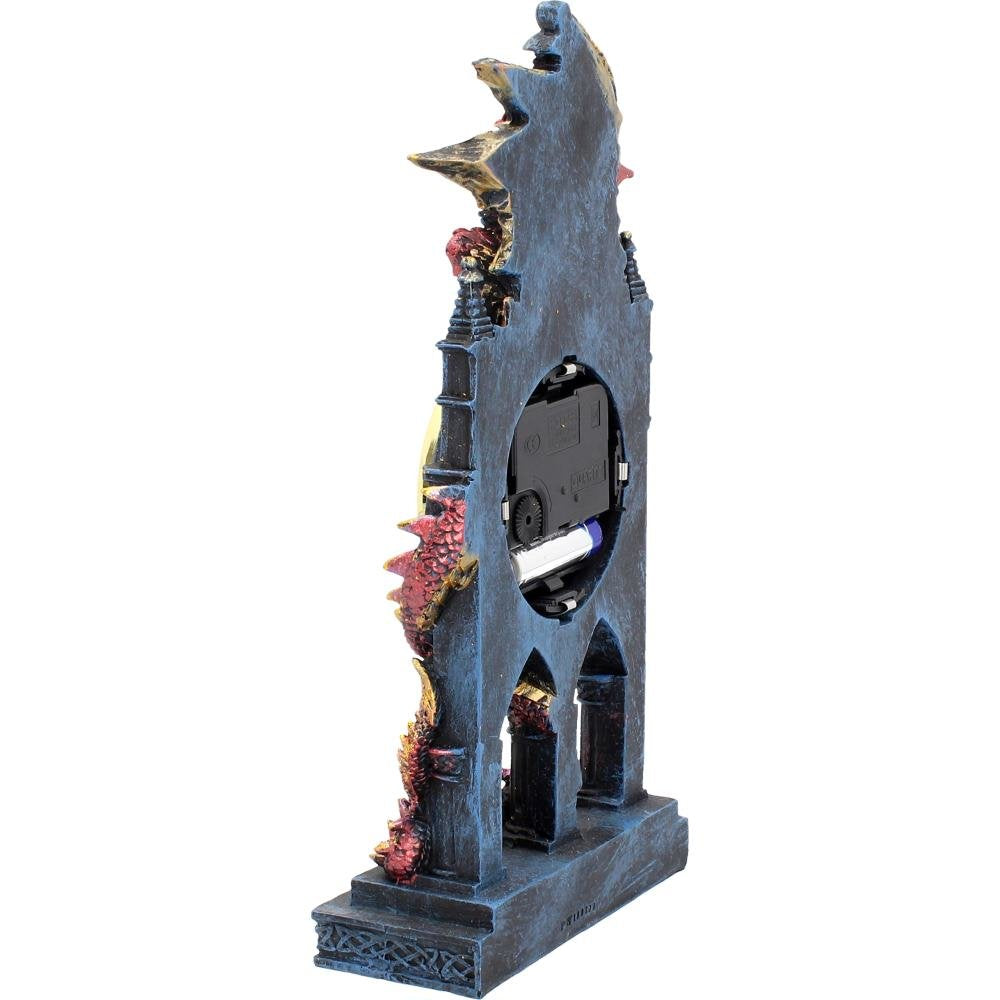 Red Dragon Gothic Fantasy Time Guardian Clock 27.5cm