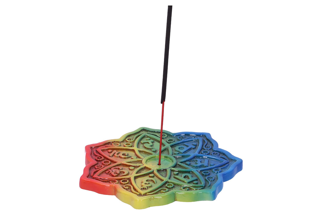 Rainbow Meditation Incense Burner Set of 4 12cm