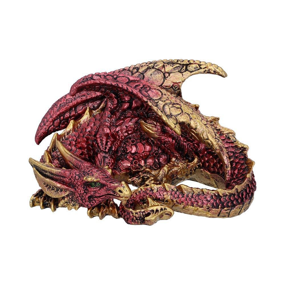 Aaden Red and Golden Resting Dragon Figurine 10.2cm 1