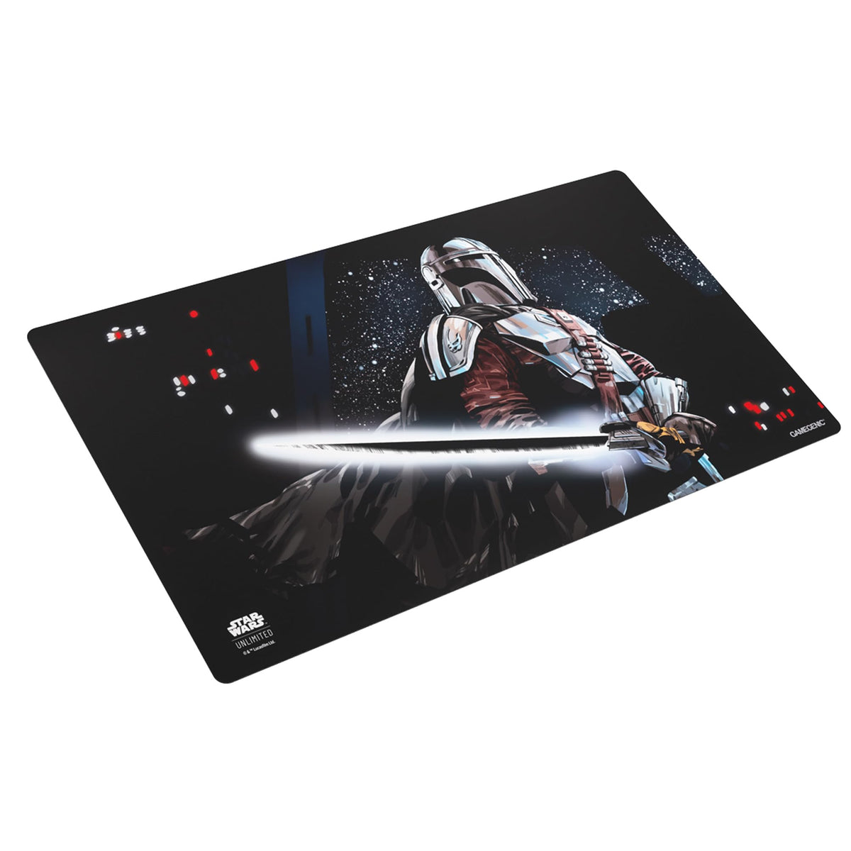 Star Wars Unlimited Mandalorian Prime Game MAT - Officially Licensed, Full-Color Printed, Playmat, Slip-Resistant 24" by 14" Rubber Mat, Compatible with TCGs & LCGs, Made by Gamegenic 1