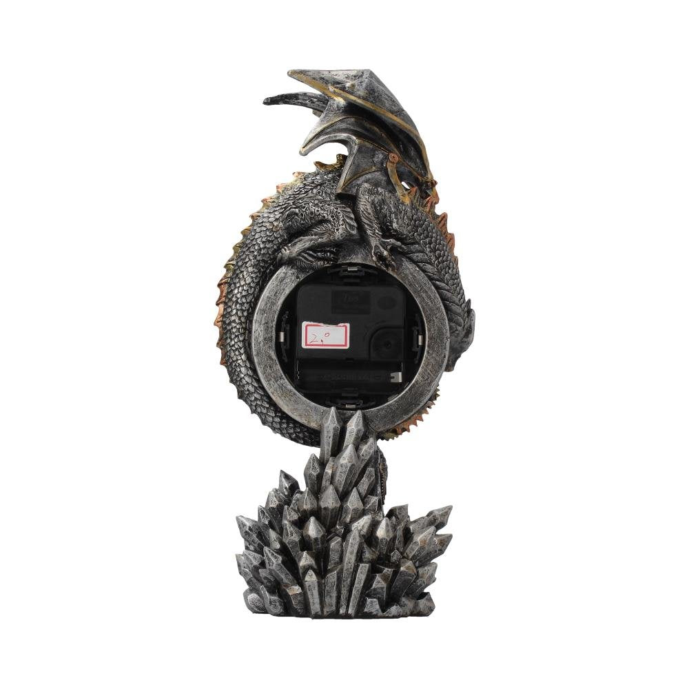 Clockwork Reign Steampunk Dragon Mantel Clock 28cm