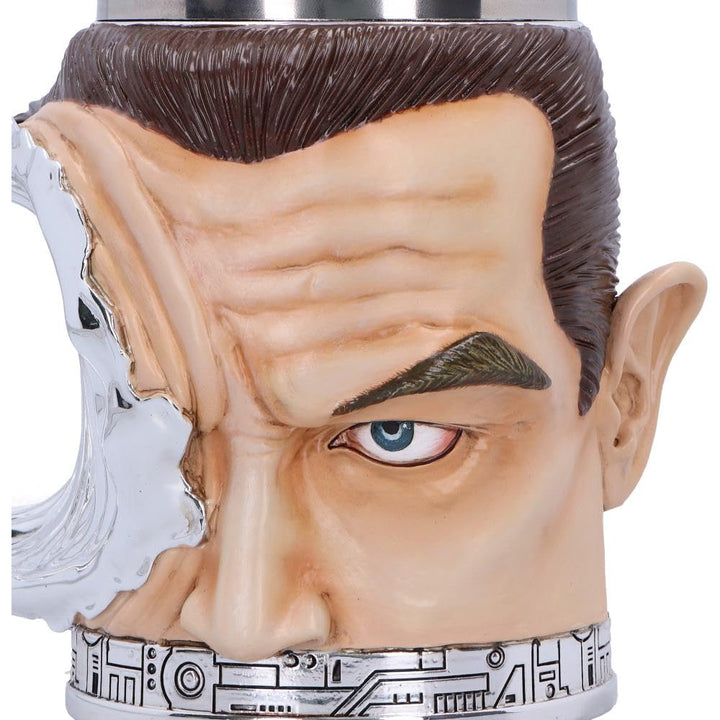 Terminator T1000 Head with Bullet Hole Collectible Tankard T-1000 18.5cm