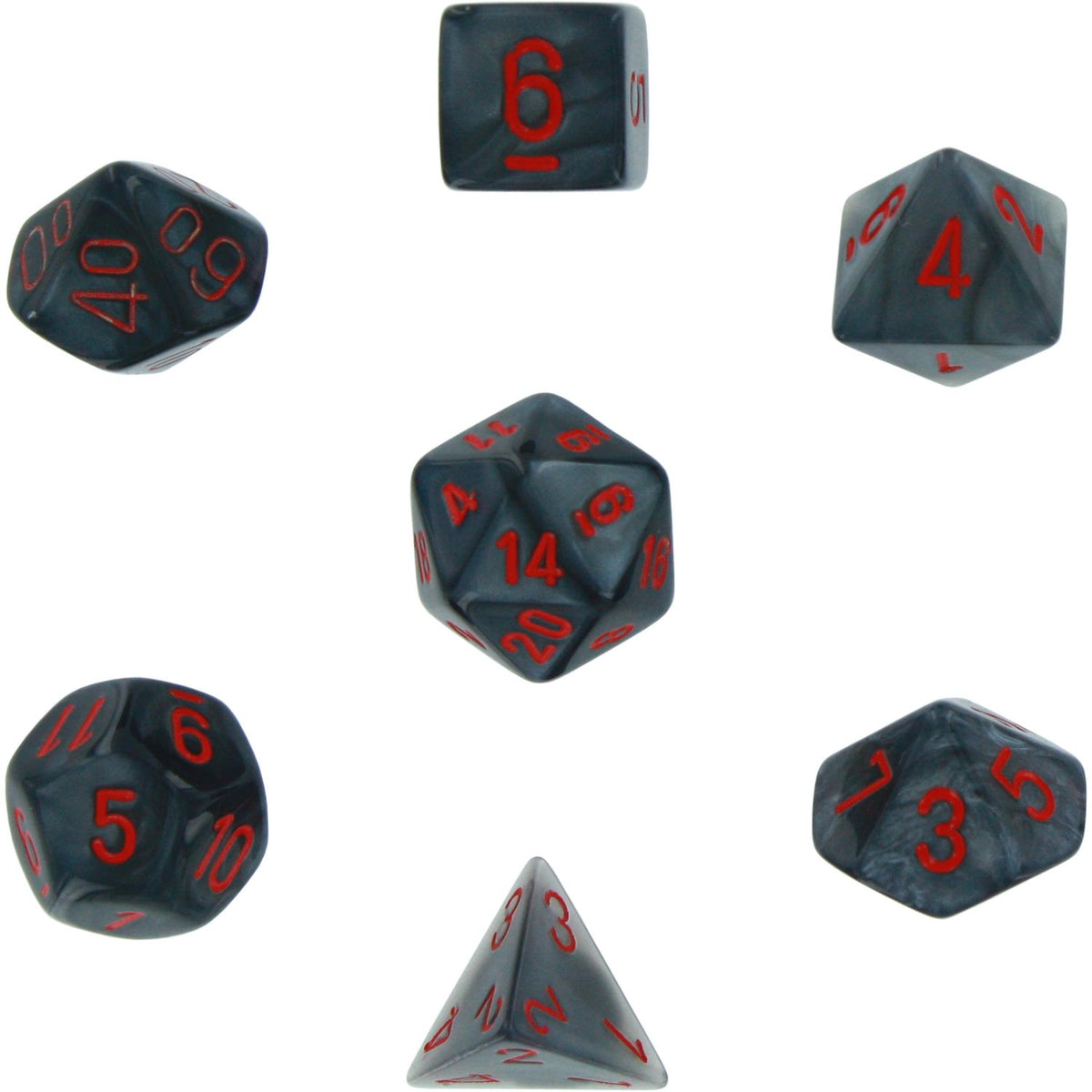 Chessex CHX27478 Dice-Velvet Set, Black/Red, Large (18mm - 25mm) 2