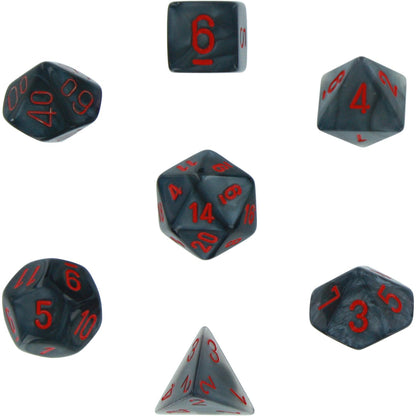 Chessex CHX27478 Dice-Velvet Set, Black/Red, Large (18mm - 25mm) 2