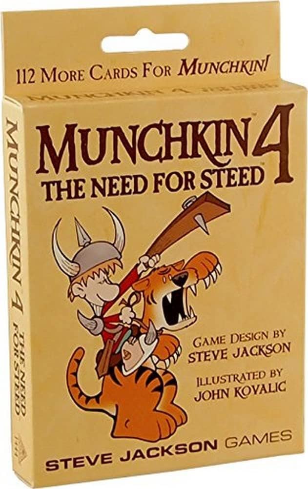 Munchkin 4 – The Need For Steed Card Game Expansion |112-Card Expansion | Adult, Kids, & Family Game | Fantasy Adventure RPG | Ages 10+ | 3-6 Players | Avg Play Time 120 Min | From Steve Jackson Games