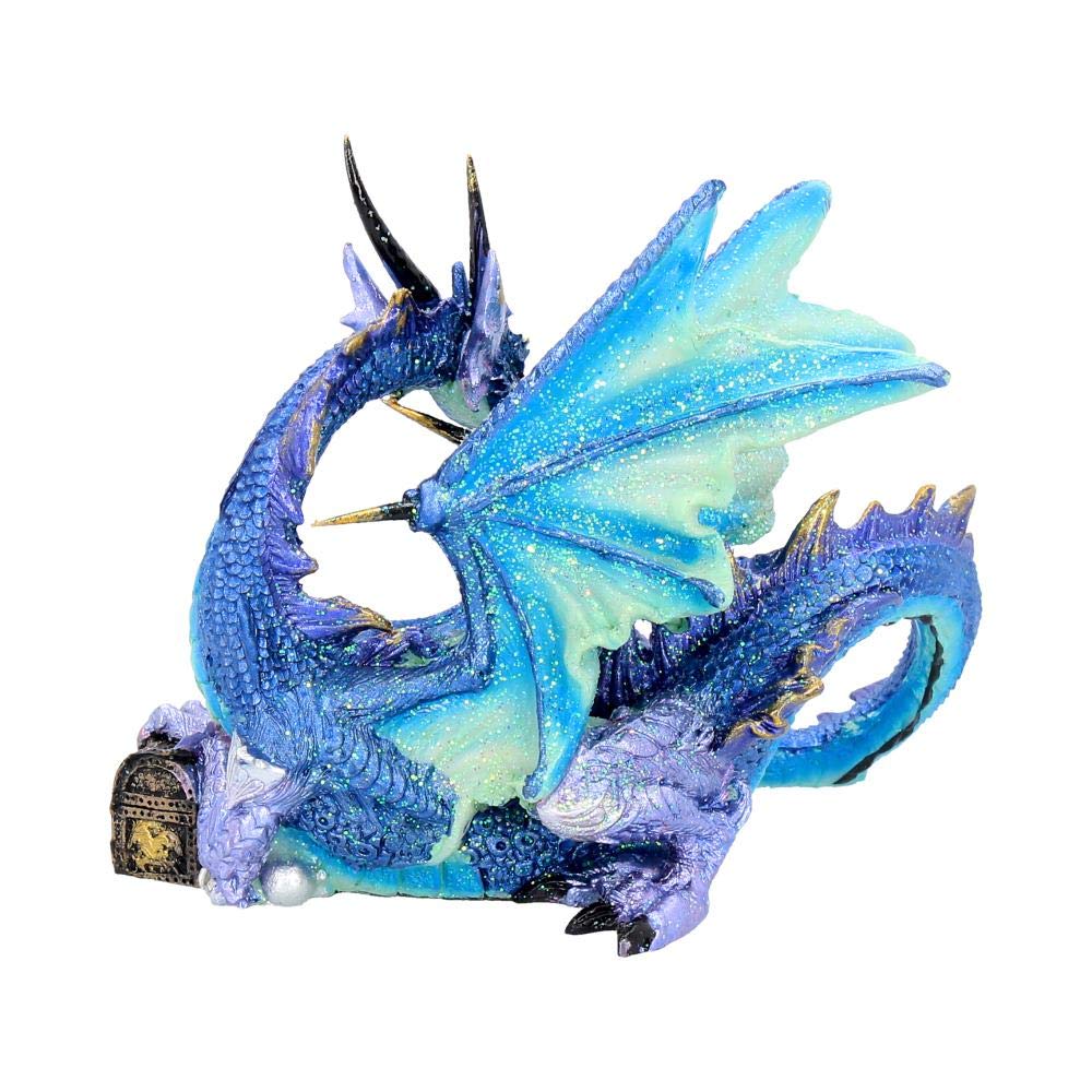 Piasa Sky Blue and Violet Small Fantasy Dragon Figurine 12cm