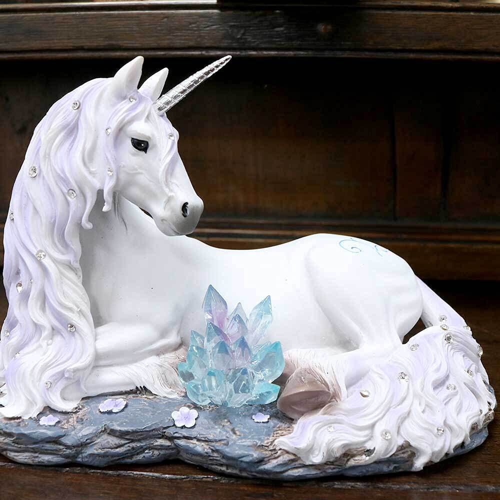 Jewelled Tranquillity Figurine White Unicorn and Crystal Ornament 19cm 7