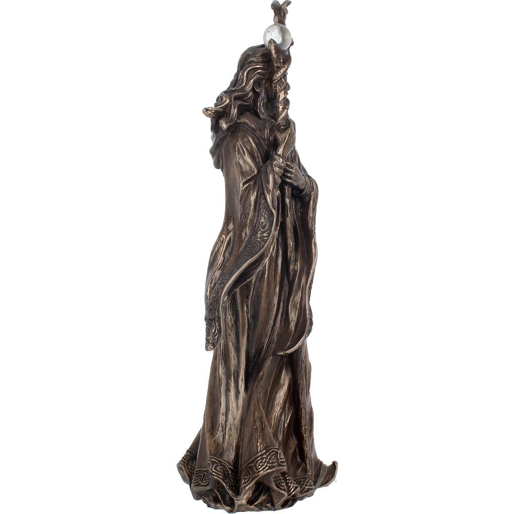 Bronze Wizard Merlin Figurine Arthurian Magic Sorcerer Ornament 28cm