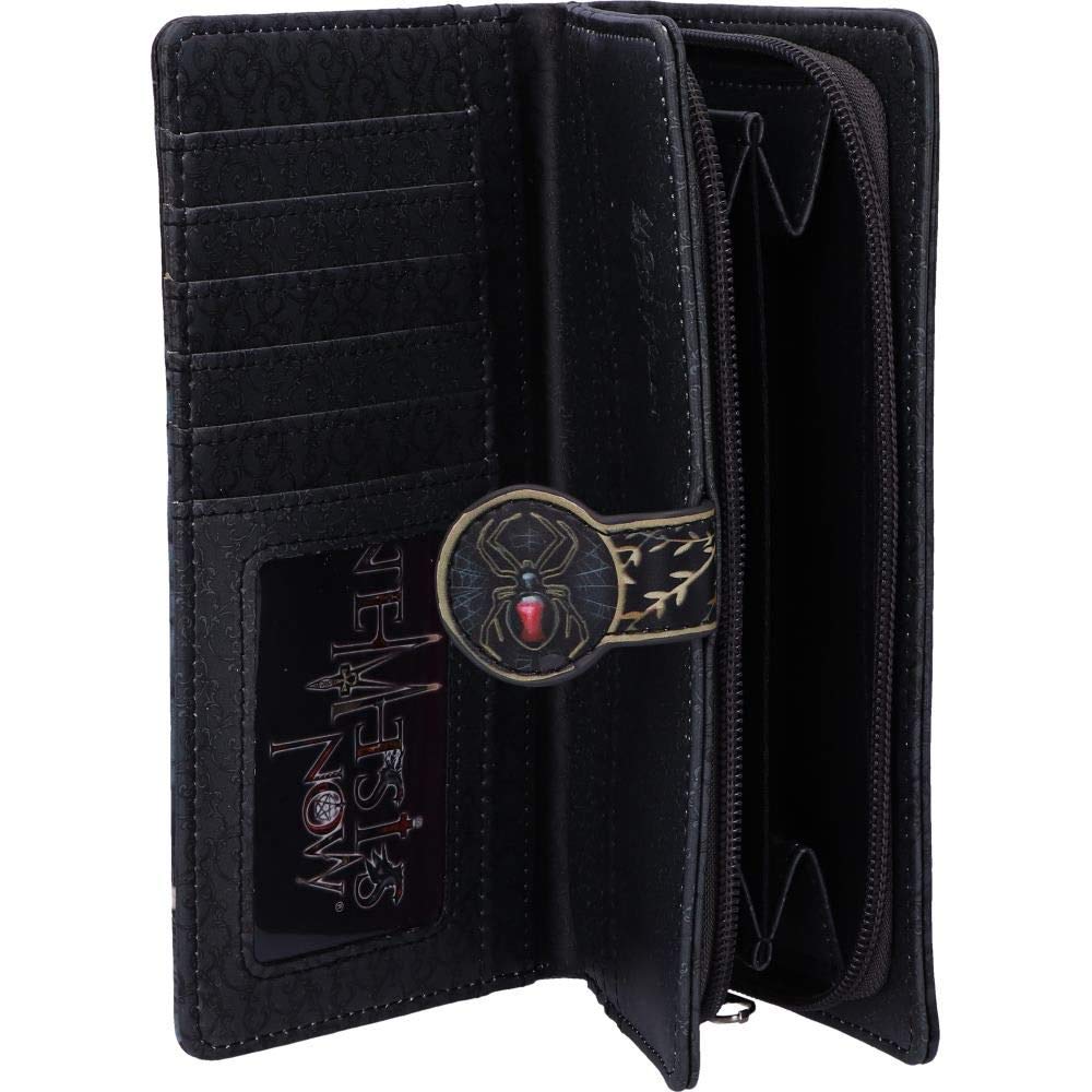Lisa Parker Spirits of Salem Black Cat Skull Map Embossed Purse 18.5cm