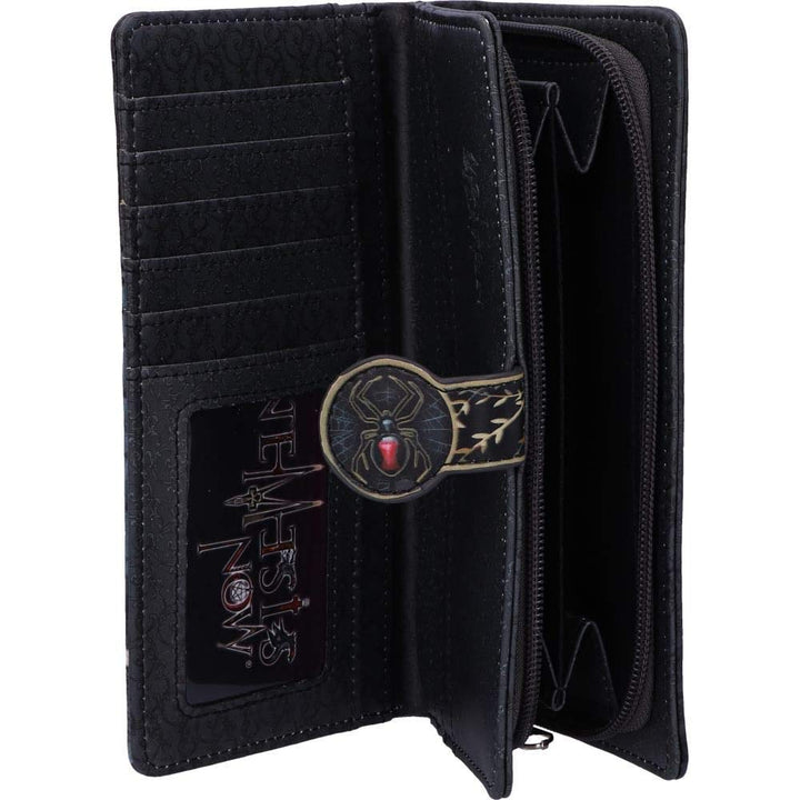 Lisa Parker Spirits of Salem Black Cat Skull Map Embossed Purse 18.5cm