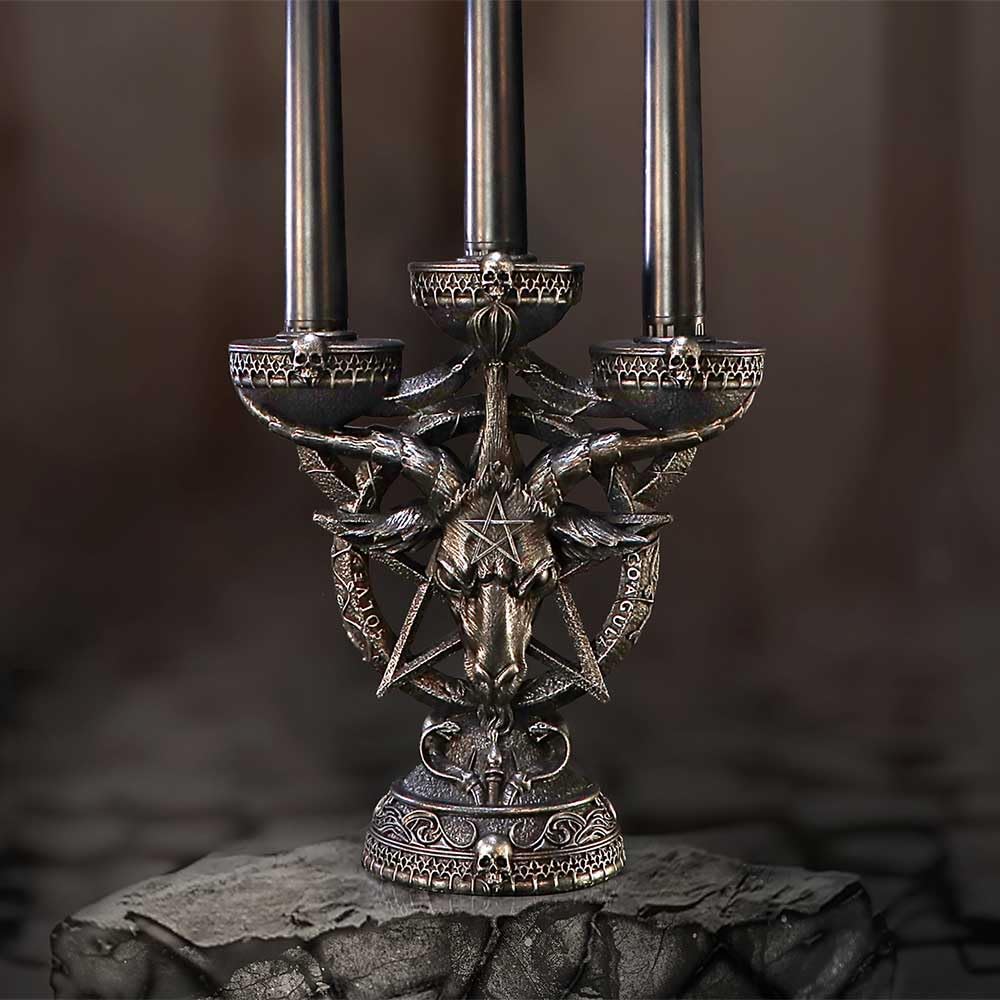 Baphomets Radiance Candelabra with LED Candles 46cm
