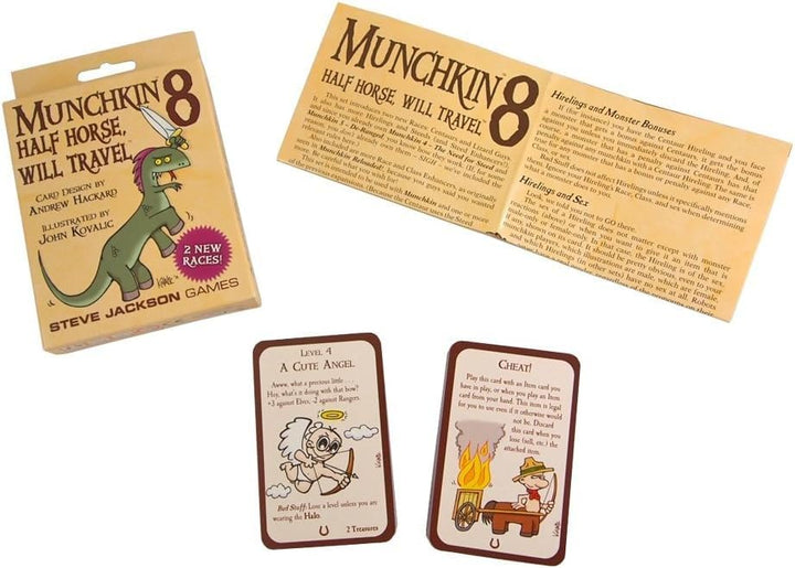 Munchkin 8 – Half Horse, Will Travel Card Game (Expansion), 112-Card Expansion, Adults, Kids, & Family, Fantasy Adventure RPG, Ages 10+, 3-6 Players, Avg Play Time 120 Min, Steve Jackson Games