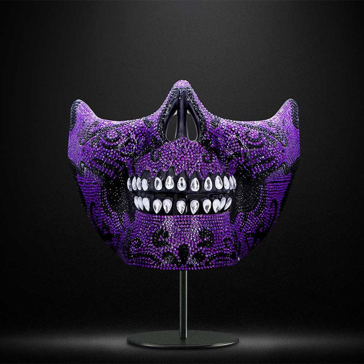Jewelled Masquerade Purple 17.5cm Day of the Dead Mask for Cosplay 8