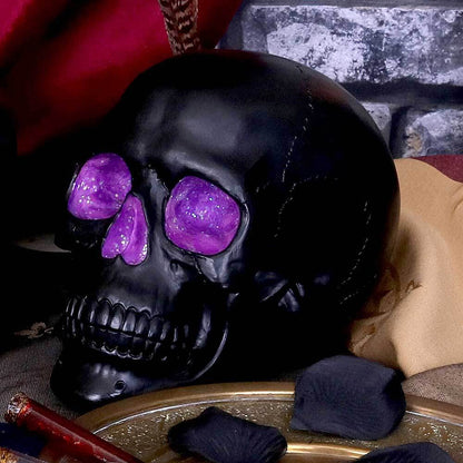 Geode Skull Black Purple Gothic Glitter Figurine 17cm 8