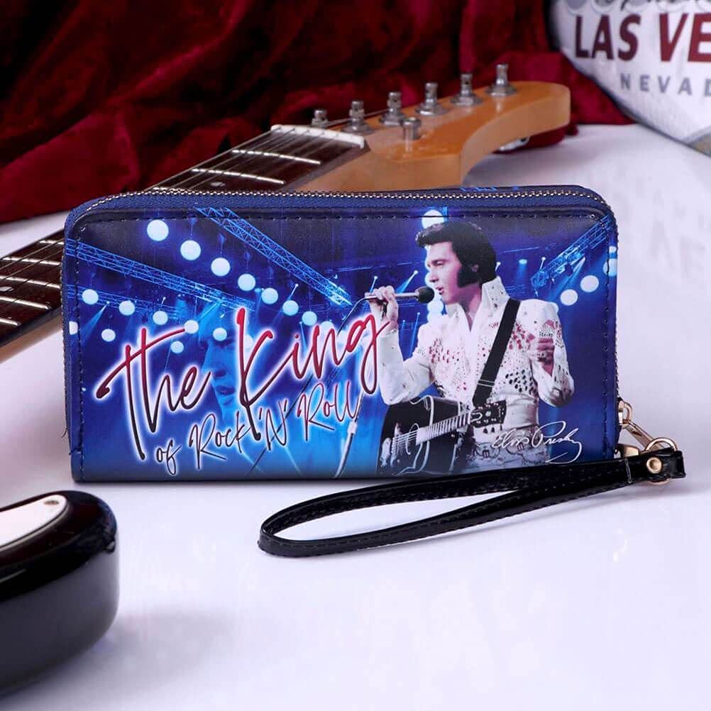 Elvis The King of Rock and Roll Blue Womens Purse 19cm 8